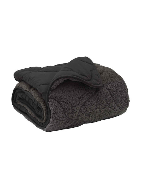 vidaXL Κουβέρτα Fleece Καναπέ 140x220εκ. Ανθρακί
