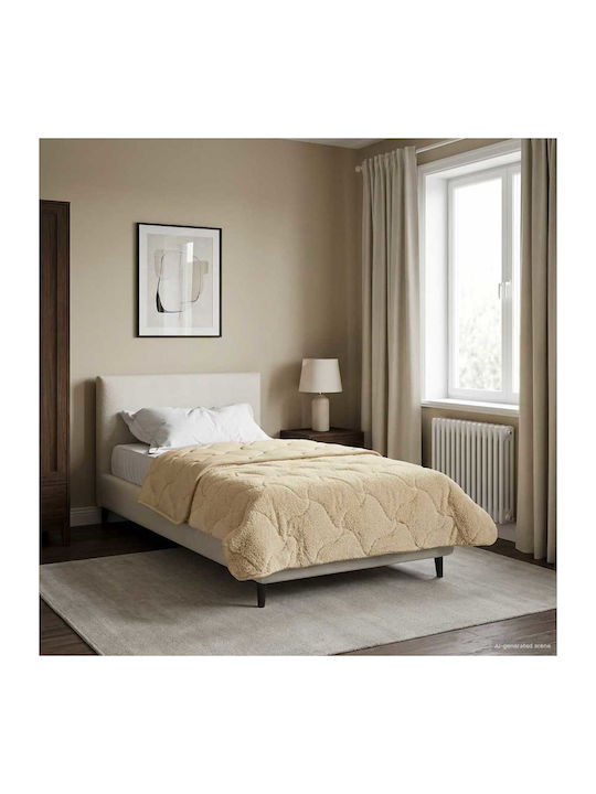 vidaXL Fleece Single Blanket 155x220cm Cream