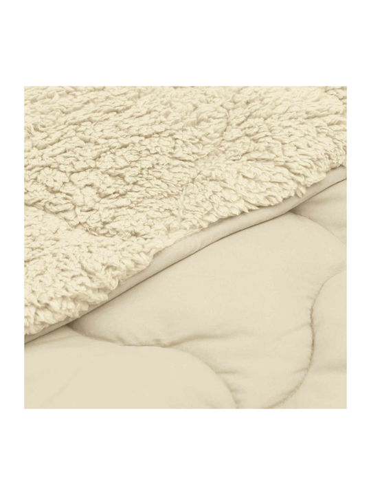 vidaXL Pătură Fleece Dublă 200x240 cm Crem