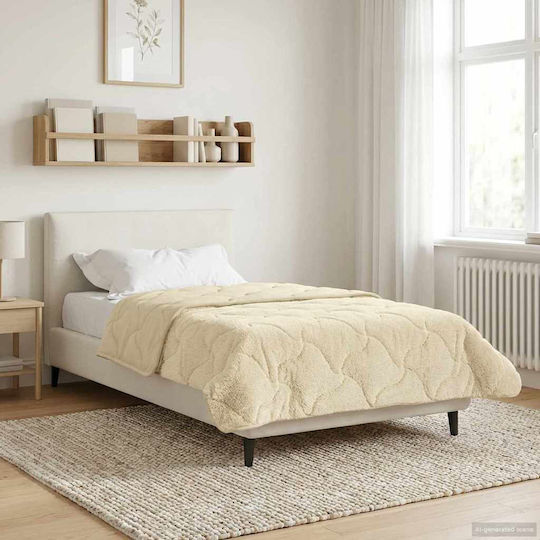 vidaXL Κουβέρτα Fleece Καναπέ 140x220εκ. Κρεμ