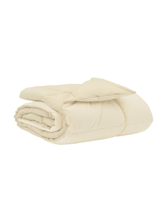 vidaXL Samtige Doppelbettdecke 200x240cm Beige