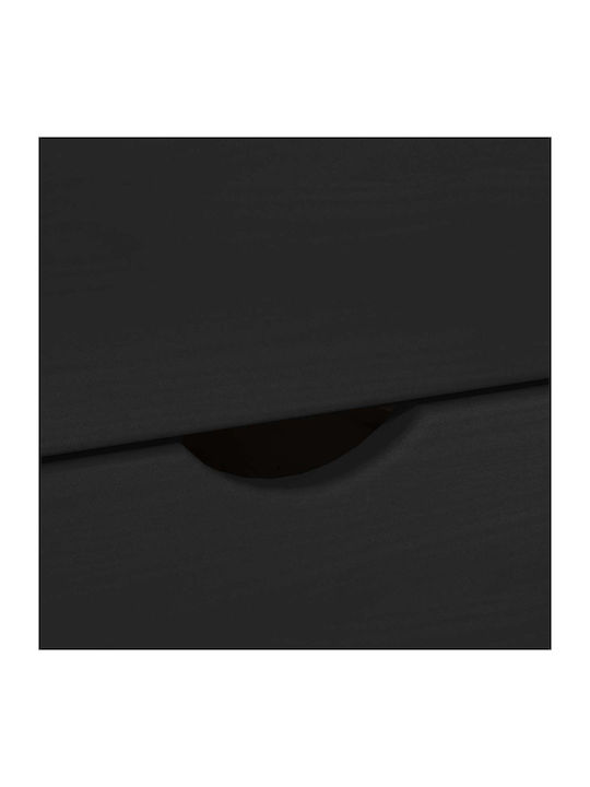 Office Drawer from Solid Wood Black 34x39x65.5cm