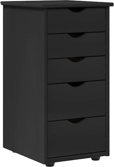 Sertar De Birou Din Lemn Masiv Negru 34x39x61.5cm