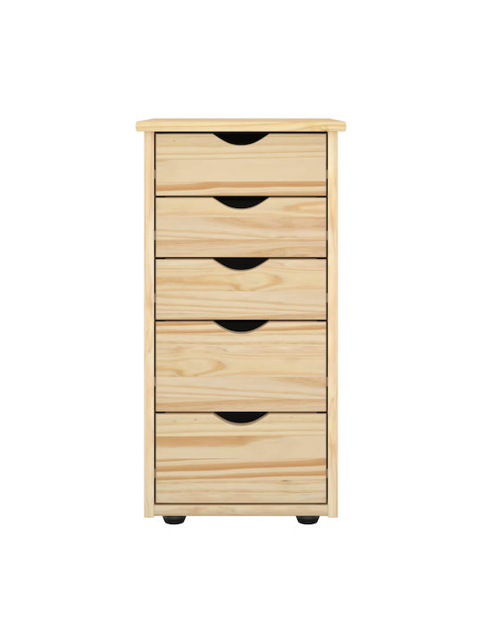 Office Drawer Made of Solid Brown Wood 34x39x61.5cm