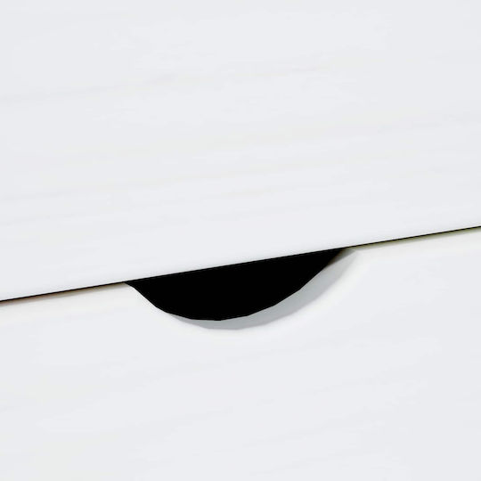 Büroaufbewahrungsschublade aus Massivholz Weiß 34x39x65.5cm