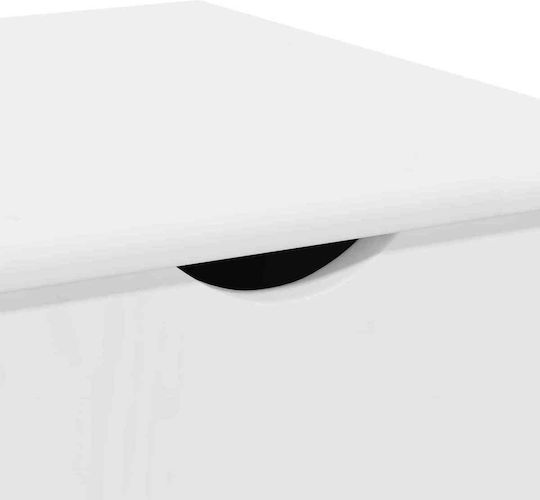 Büroaufbewahrungsschublade aus Massivholz Weiß 34x39x65.5cm