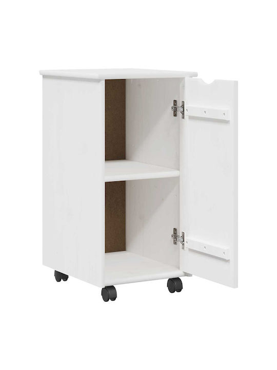 Office Drawer Made of Solid Wood White 34x39x65.5cm