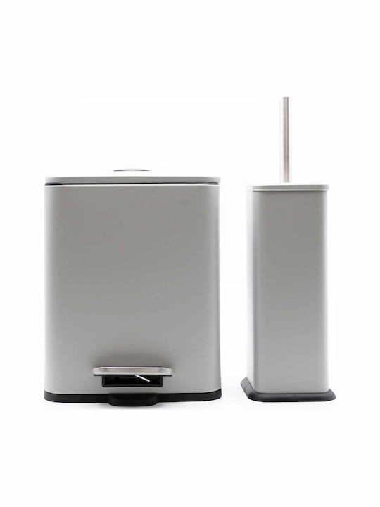 Hotel Cubic Grey Σετ Πεντάλ 5lt Soft Close & Πιγκάλ Μεταλλικό