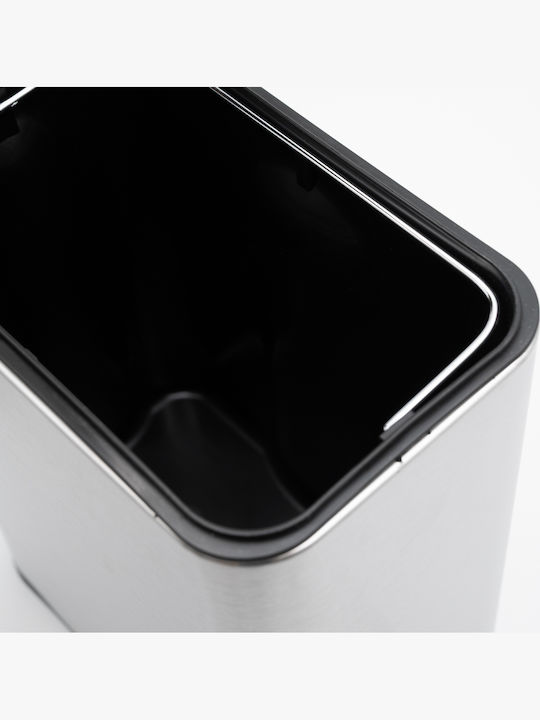 Hotel Slim Inox Pedal Bin Set 5l Soft Close & Metal Brush