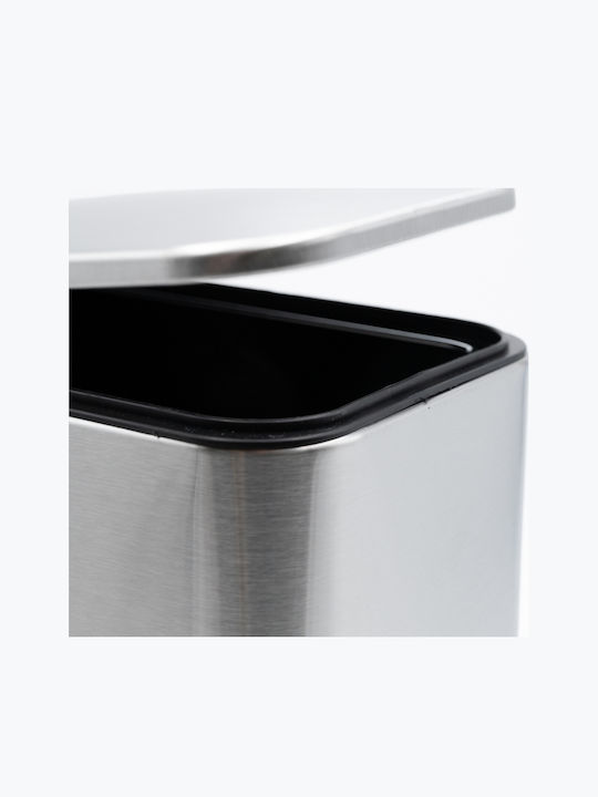 Hotel Slim Inox Pedal Bin Set 5l Soft Close & Metal Brush