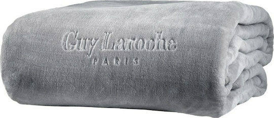Guy Laroche Smooth Spanish Velvet Double Blanket 220x240cm Gray