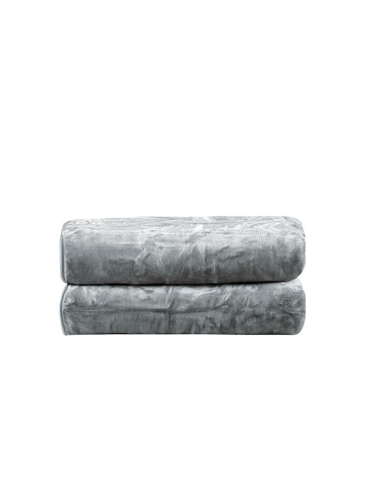Kentia Notte Velvet Blanket Single 160x240cm Light Gray
