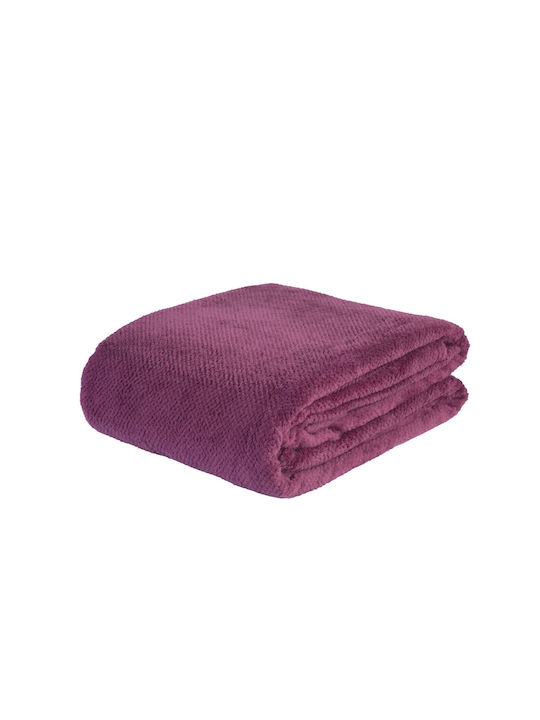 Nef-Nef Homeware Record Κουβέρτα Fleece Υπέρδιπλη 240x220εκ. Mauve