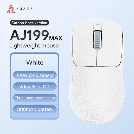 Ajazz AJ199 MAX Tri-mode Carbon Fiber Edition Ασύρματο Gaming Ποντίκι 26000 DPI Carbon Fiber Edition