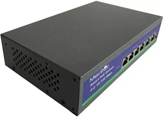 Switch 4+2 Poe Wireless Rj45 78w 10/100mbps 220v Mentor Sy083 Sisteme Interfon