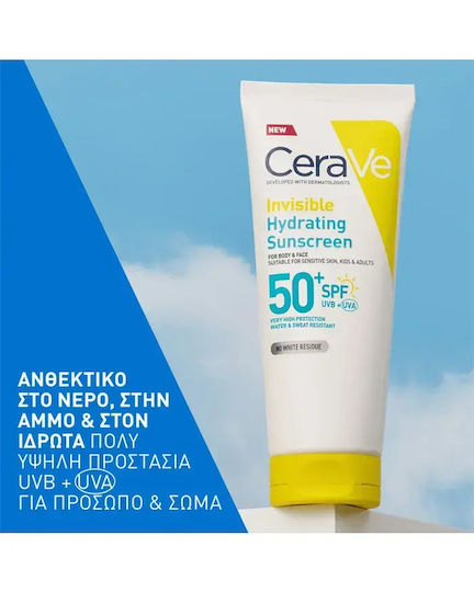 CeraVe Invisible Хидратиращ Водоустойчива Слънцезащитна Лосион За Лице и Тяло SPF50+ 75ml