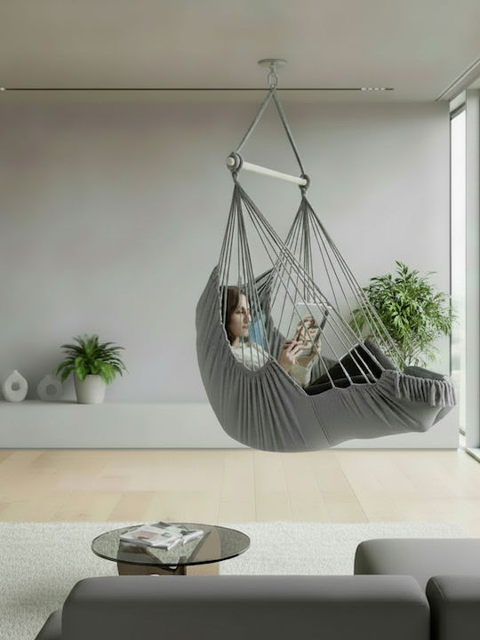 Хамак-Седалка Текстилен Сив 220x100x115см