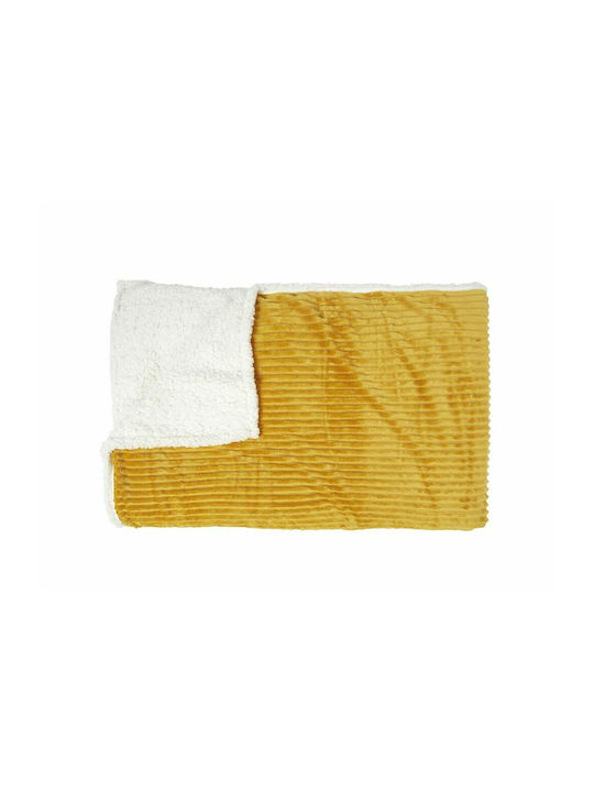The Home Deco Factory Fleece Blanket Half-Double 180x220cm Yellow