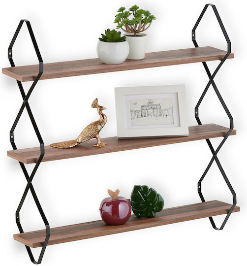 Wall Shelf Brown/Black 60x60x18.5 cm