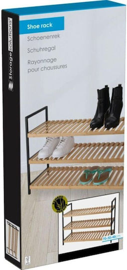 Metal Shoe Organizer Made of Bamboo 67.5x30.5x49cm