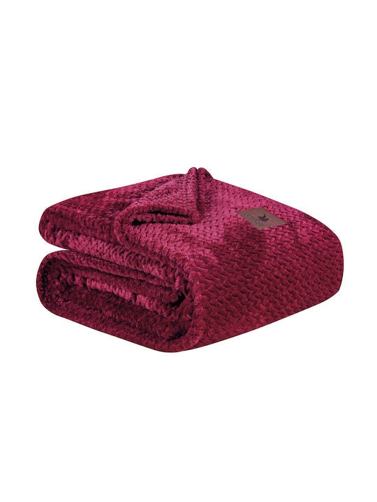 Greenwich Polo Club 2497 Pătură Polar Fleece Simplă 160x220 cm Roșie