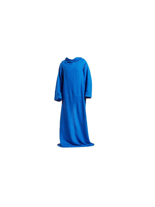 Fleece-Decke mit Ärmeln 138x180cm Blau