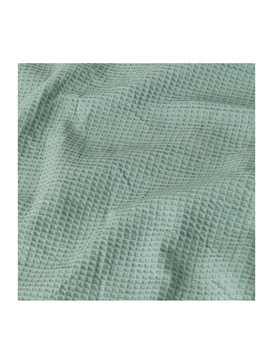 Borea Waffle Decke Piqué Einzeln 160x260cm Basilikum
