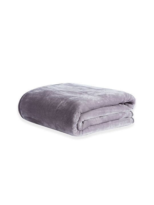 Nef-Nef Homeware Loft Velvet Blanket Single 160x220cm Gray