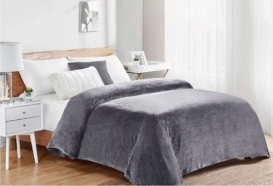Dimcol Fleecedecke Übergröße 220x240cm Grau