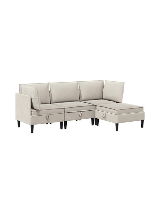Colțar Canapea cu Spațiu de Depozitare Ovăz 210x140x82cm