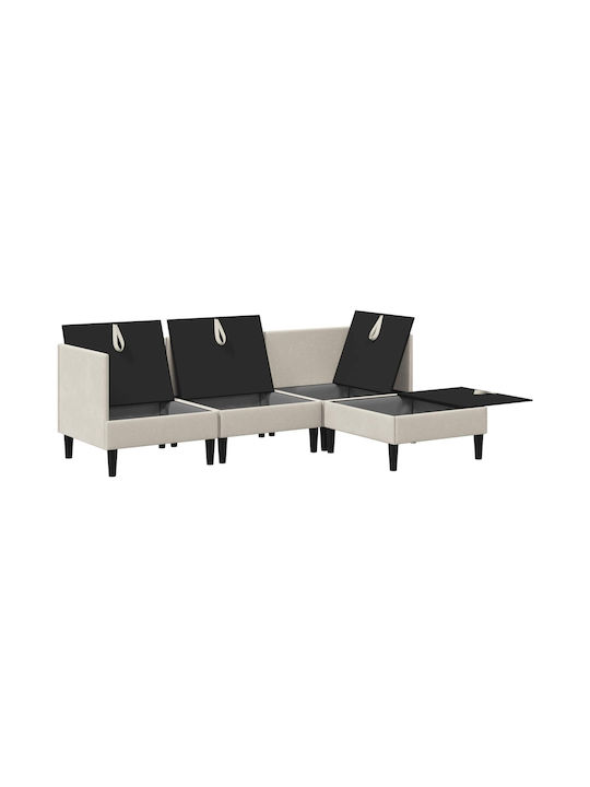 Colțar Canapea cu Spațiu de Depozitare Ovăz 210x140x82cm