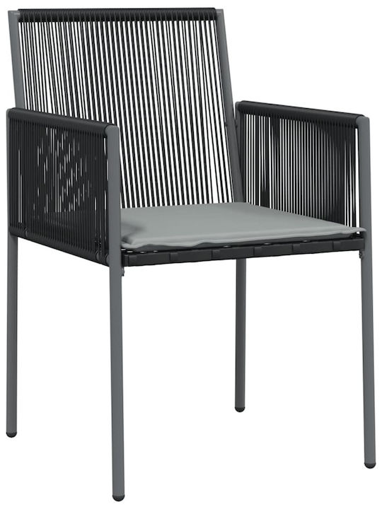 Garden & Outdoor Furniture Sets Dining Room Set 2 Pieces Black with Pillows