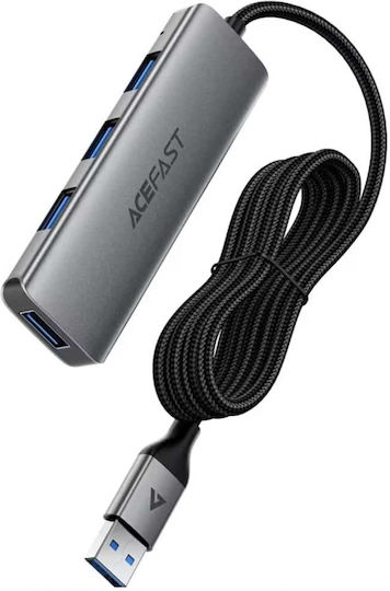 Acefast Hub 4 Ports with USB-A Connection Gray