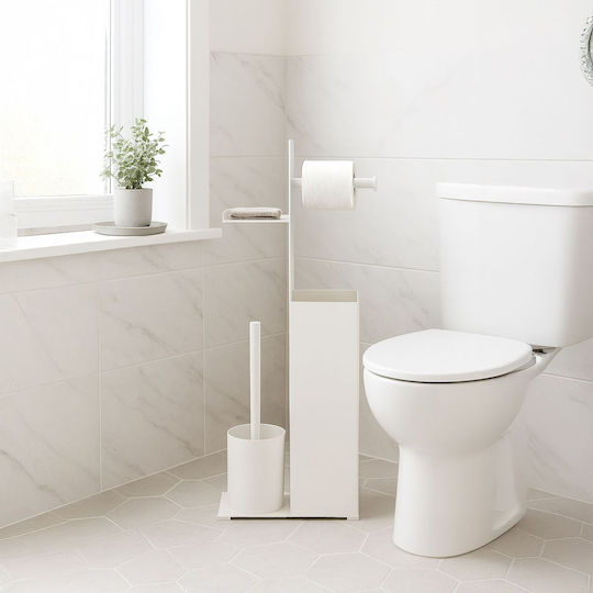 Relaxdays Metallische Toilettenbürste Badezimmer Weiß