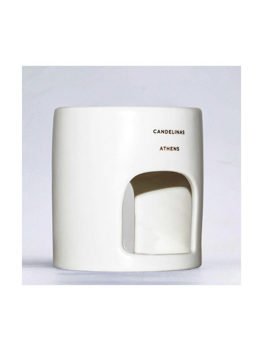 Candelinas White Lunar Wax Melter Ceramic Home Fragrance Tealight Holder