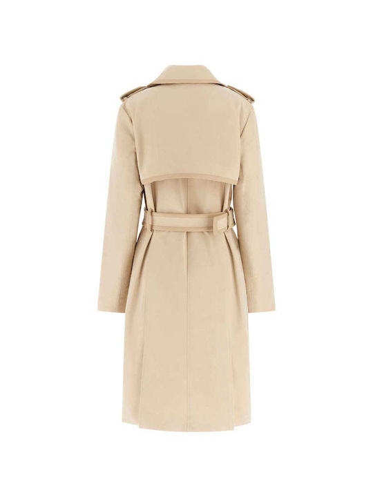 Jenny Leder Damenmäntel Beige Mit Knöpfen
