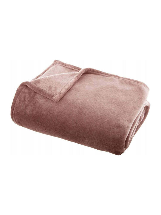 Atmosphera Pătură Flanel Uni Polar Fleece Canapea 130x180cm Roz