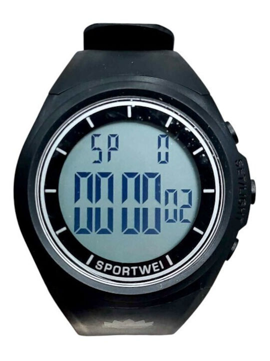 Digital Men's Watch 40mm Battery with Black Rubber Strap