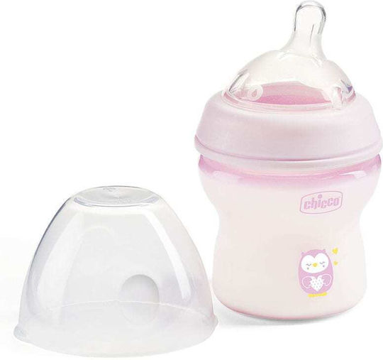 Chicco Plastic Baby Bottle Natural Feeling Anti-colic with Silicone Teat for 0+ Months Light Blue 150ml
