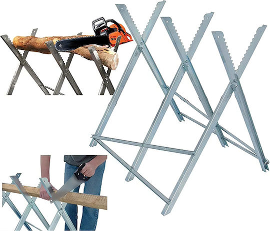 Călăreți Metalici Pliabili Material Galvanizat Tăiere Lemn 80x80x79 Cm Greutate Maximă De Încărcare 150 Kg