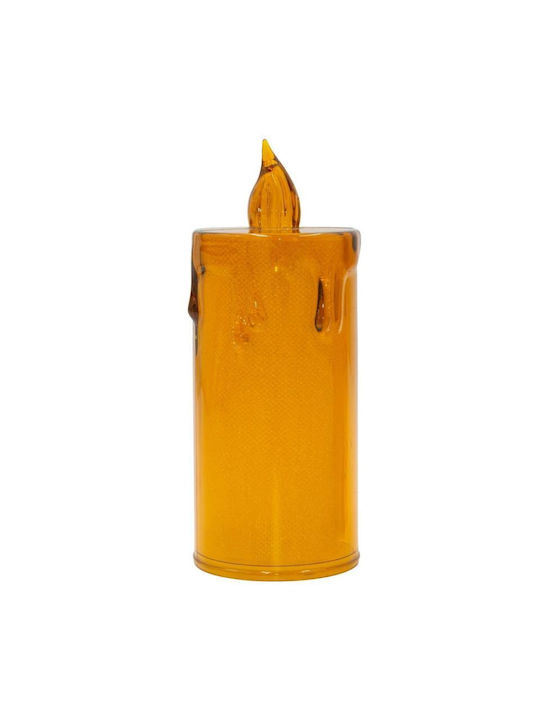 Decorative Candle 12.5 Cm Amber Warm White 1 Led White