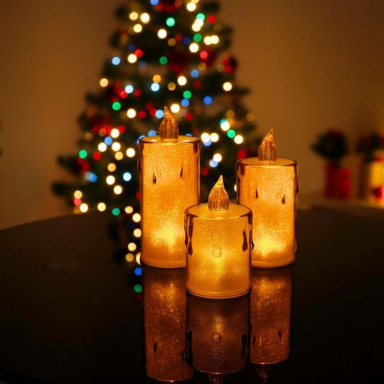 Decorative Candle 12.5 Cm Amber Warm White 1 Led White