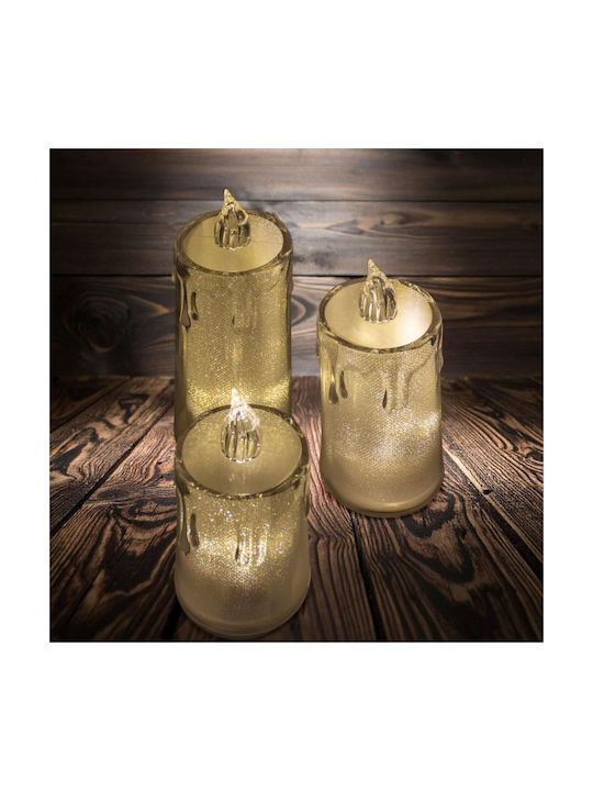 Decorative Candle 8 Cm Transparent Warm White 1 Led White