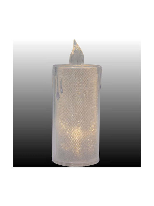 Decorative Candle 12.5 Cm Transparent Warm White 1 Led Transparent