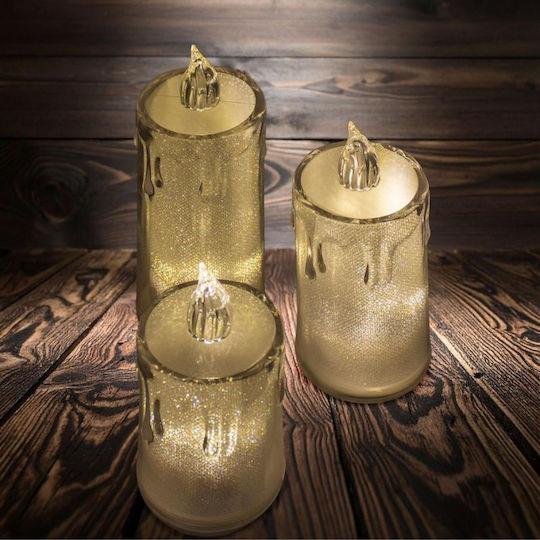 Dekorative Kerze 10,5 Cm Transparent Warmes Weiß 1 LED Weiß