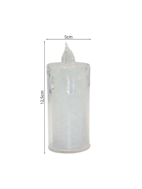 Decorative Candle 12.5 Cm Transparent Warm White 1 Led Transparent