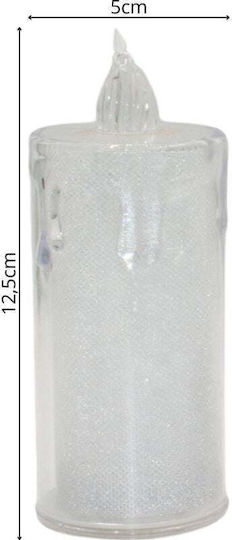 Dekorative Kerze 12,5 Cm Transparent Warmes Weiß 1 LED Transparent