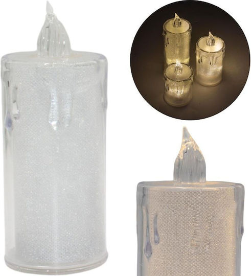 Dekorative Kerze 12,5 Cm Transparent Warmes Weiß 1 LED Transparent
