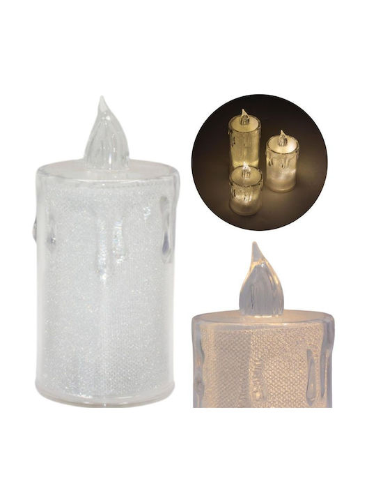 Decorative Candle 10.5 Cm Transparent Warm White 1 Led White