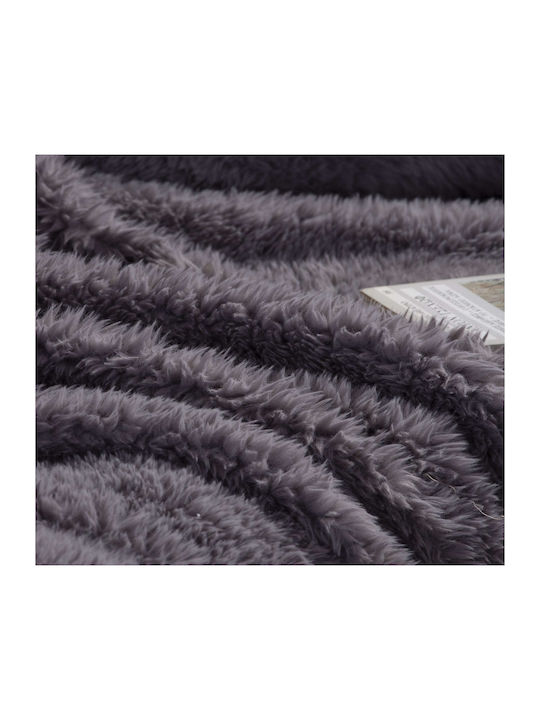 Nef-Nef Homeware Iverson Κουβέρτα Γούνινη Καναπέ 130x170εκ. Grey